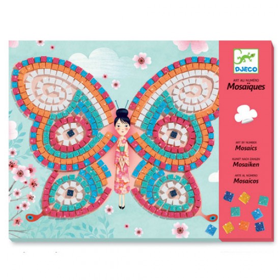 DJECO Creating mosaic butterflies with glitter