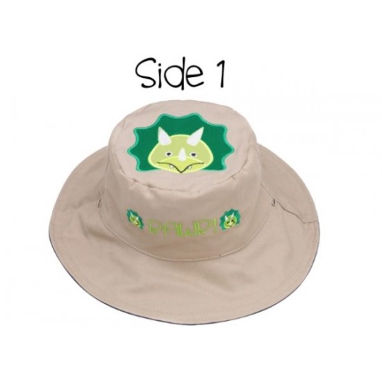 UPF 50+ Double Sided Hat – Dinosaur (Cotton)