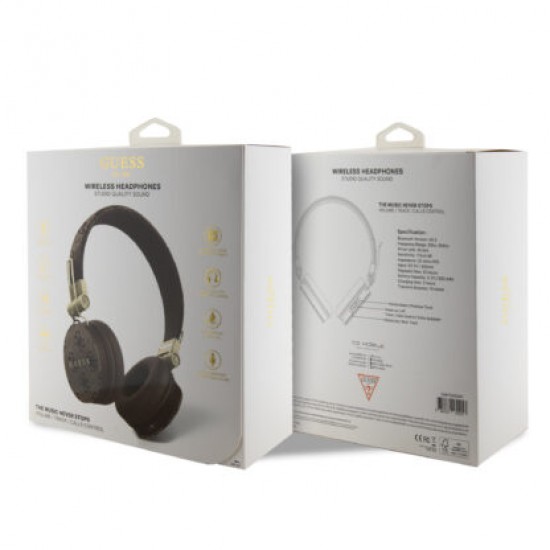 Guess “4G Logo” Over Ear Bluetooth Headphones Ακουστικά Over Ear από δερματίνη με μεταλλικό Logo
