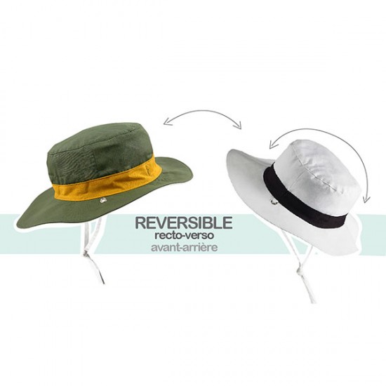 KiETLA sun reversible Cotton Hat -Haki