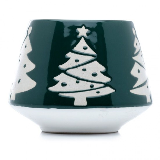 Κούπα Χριστουγεννιάτικο Δέντρο Green Glaze Relief Stoneware