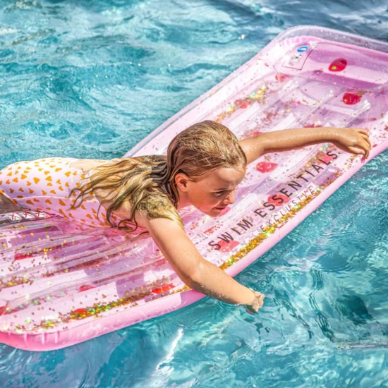 Swim Essentials: Στρώμα θαλάσσης για παιδιά από 6+ ετών - "Pink with Red dots"