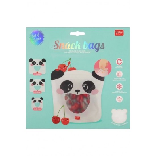 Legami Set of reusable food bags "panda"