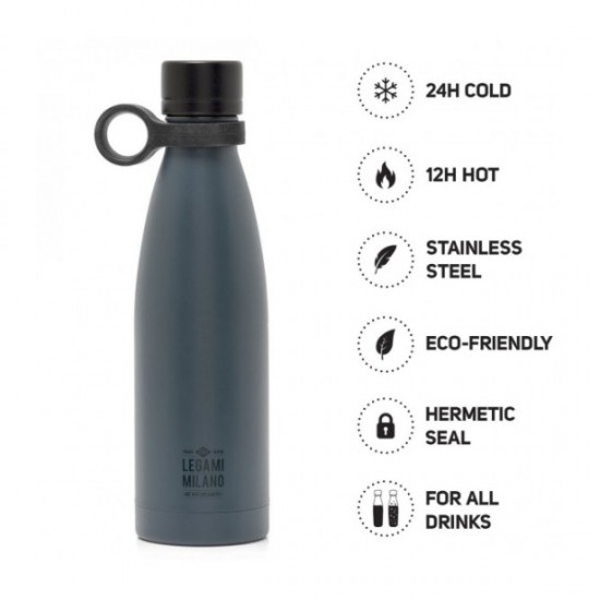 Black Stainless Steel Legami Thermos Bottle (500ml)